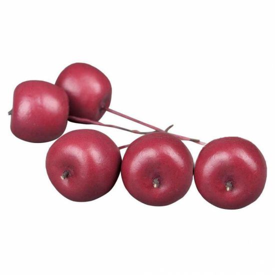 Äpplen röda, 3,5 cm. 5 st i gruppen Pynt & dekorationer / Småpynt / Bär & Frukter hos Kransmakaren.se (320506-1)