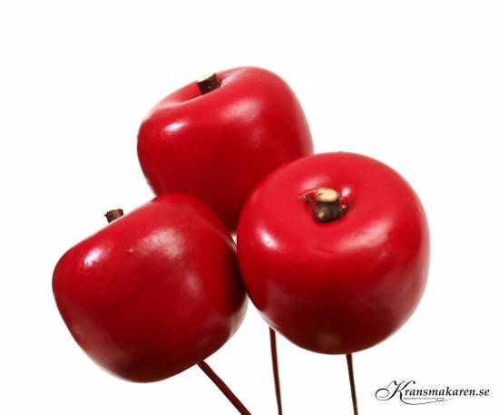 Äpplen , röda,  3st. ca 4,5cm i gruppen Pynt & dekorationer / Småpynt / Bär & Frukter hos Kransmakaren.se (320511-1)