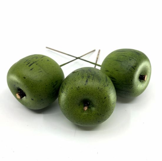 Äpplen Gröna  3 st 4,5 cm i gruppen Pynt & dekorationer / Småpynt / Bär & Frukter hos Kransmakaren.se (320513)