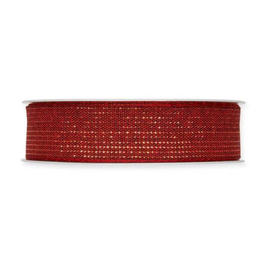 Dekorband Röd/Guld 25 mm (20 meter) i gruppen Krans & Floristtillbehör / Textilband & Snören / Dekorband / Röda band hos Kransmakaren.se (9818-025-65-20)