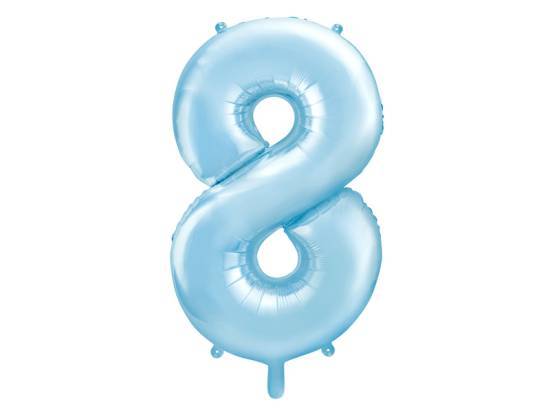 Nummerballong, siffran 8, Ljusblå, 86 cm. i gruppen Högtider / Födelsedag / Ballonger / Siffror hos Kransmakaren.se (FB1P-8-001J)