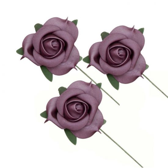 Gammelrosa Rosor 3 st i gruppen Pynt & dekorationer / Småpynt / Blommor hos Kransmakaren.se (0915-46)