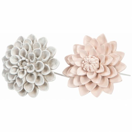 Blommor ljusrosa/ljusgrå (2st)   i gruppen Pynt & dekorationer / Småpynt / Blommor hos Kransmakaren.se (101631)