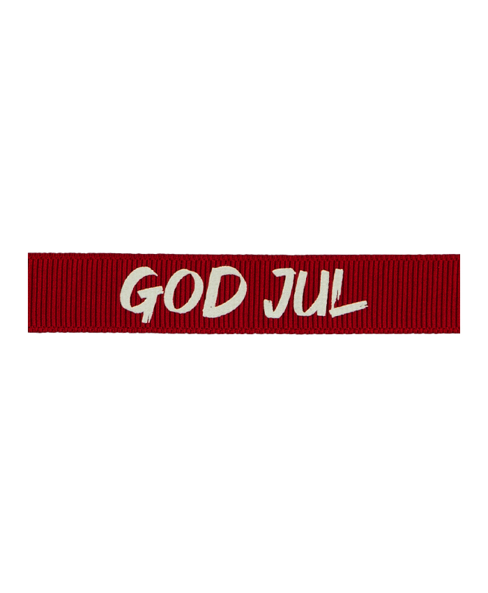 Rött band med texten God Jul. (20 meter) i gruppen Högtider / Jul / Julpynt / Band och snören / Julband hos Kransmakaren.se (10206-16-43)