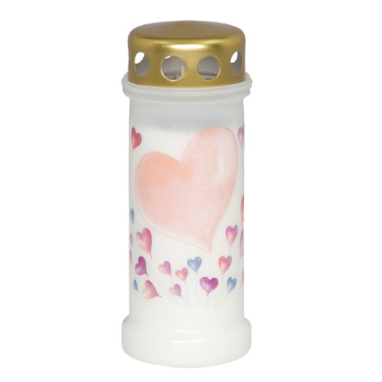 Gravljus Oljeljus med hjärta att texta på 70h i gruppen Gravdekorationer / Gravljus & Gravlykta / Gravljus hos Kransmakaren.se (10242159-83)