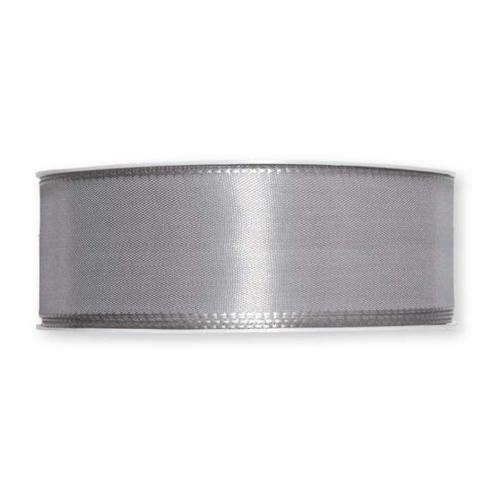 Dekorband Grå 40 mm 50 m  i gruppen Krans & Floristtillbehör / Textilband & Snören / Polyesterband / Standardband hos Kransmakaren.se (111-040-22-50)