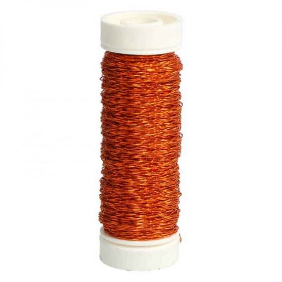Bouillontråd, Orange. 25g i gruppen Krans & Floristtillbehör / Tråd / Färgad ståltråd / Myrtentråd / Boulliontråd hos Kransmakaren.se (1333-16)