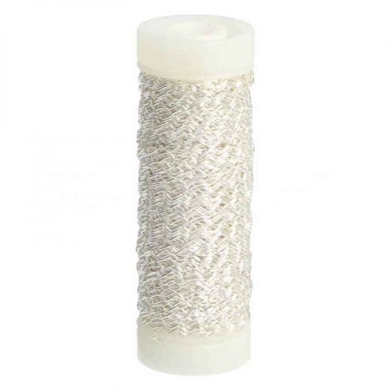 Bouillontråd, silver 25g i gruppen Krans & Floristtillbehör / Tråd / Färgad ståltråd / Myrtentråd hos Kransmakaren.se (1333-21)