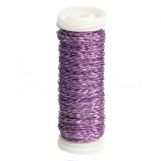 Bouillontråd, Lavendel. 25g i gruppen Krans & Floristtillbehör / Tråd / Färgad ståltråd / Myrtentråd / Boulliontråd hos Kransmakaren.se (1333-25)