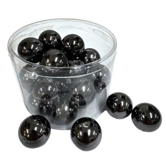 Antracitfärgade vaxpärlor 30 mm, (ca 24 st) i gruppen Pynt & dekorationer / Pärlor / Akrylpärlor hos Kransmakaren.se (1378-44)