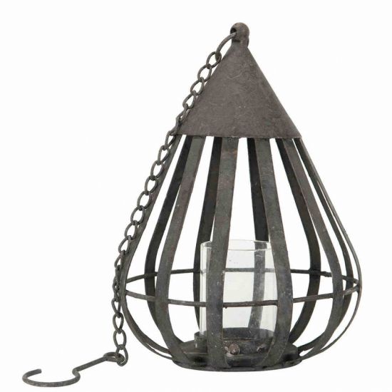 Lykta Droppe i metall 26 cm  i gruppen Inredning / Ljus & Lyktor hos Kransmakaren.se (16198)