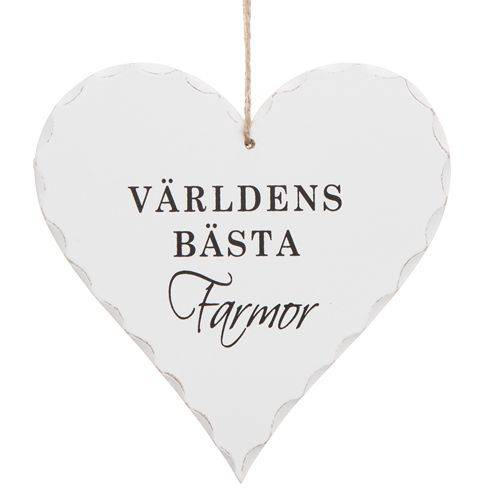 Världens bästa farmor, skylt 15 cm