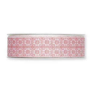 Dekorband / textilband, rosa. 25 mm ( ca 2,3 meter ) i gruppen Krans & Floristtillbehör / Textilband & Snören / Dekorband / Rosa band hos Kransmakaren.se (227-025-510-18)