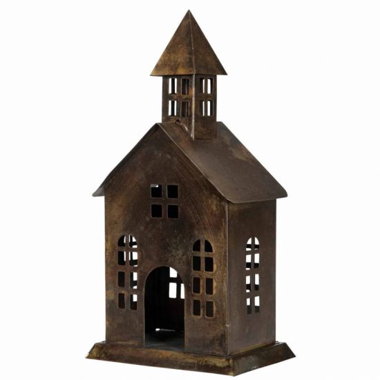 Ljuslykta Kyrka Antik Brun i gruppen Inredning / Ljus & Lyktor hos Kransmakaren.se (2421)