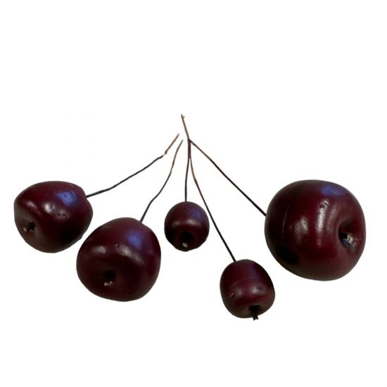 Äpplen mörkröda, mix, 5 st i gruppen Pynt & dekorationer / Småpynt / Bär & Frukter hos Kransmakaren.se (320505-320500)
