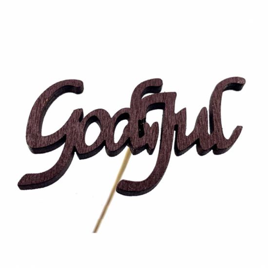 God Jul/stick rödbrun, 6 cm i gruppen Pynt & dekorationer / Skyltar med text / Jul hos Kransmakaren.se (38964)