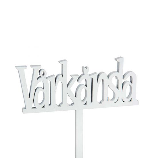 Vårkänsla, vit, 10 x 4 cm i gruppen Pynt & dekorationer / Skyltar med text / Övriga hos Kransmakaren.se (39368)