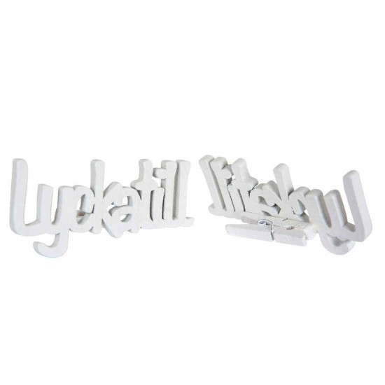 Lycka Till / Nypa, Vit 6,5 x 3 cm i gruppen Pynt & dekorationer / Skyltar med text / Firande hos Kransmakaren.se (40102)