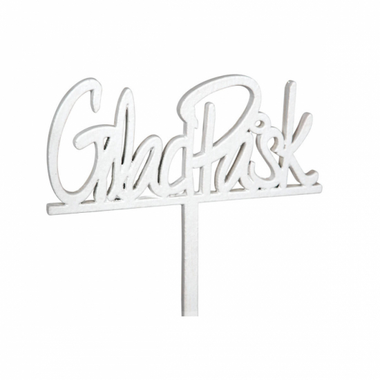 Glad Påsk, vit, 9x19 cm i gruppen Högtider / Påsk / Påskdekorationer / Skyltar hos Kransmakaren.se (47162)