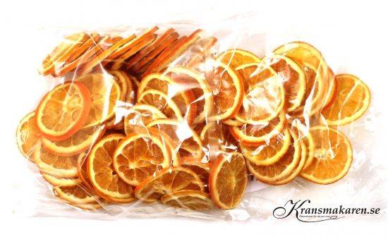 Apelsinskivor, 250 gram (40-50 st skivor) i gruppen Pynt & dekorationer / Naturprodukter / Torkade frukter hos Kransmakaren.se (490000)