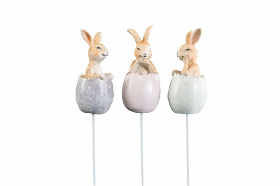 Kaniner i ägg, 3 olika. 5 cm i gruppen Högtider / Påsk / Påskdekorationer hos Kransmakaren.se (50116)