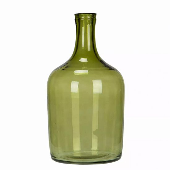 Glasflaska Grön 25 cm i gruppen Inredning / Glasvaser / Glasflaskor hos Kransmakaren.se (57043)