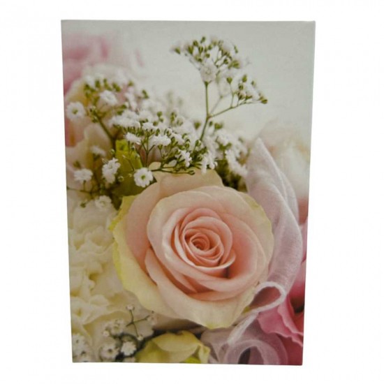Blomsterkort dubbelvikt med rosa ros 25st  i gruppen Krans & Floristtillbehör / Övrigt / Blomsterkort hos Kransmakaren.se (60-00153)