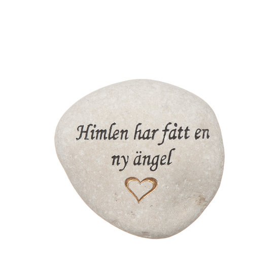 Minnessten med text - Himlen har fått en ny ängel i gruppen Gravdekorationer / Gravsmyckning / Stenar med text hos Kransmakaren.se (7612-14)