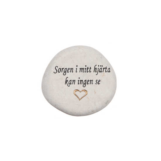 Sten med text- Sorgen i mitt hjärta i gruppen Gravdekorationer / Gravsmyckning / Stenar med text hos Kransmakaren.se (7612-2)