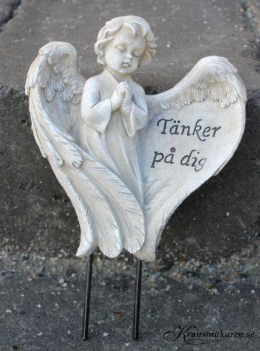 Ängel - Tänker på dig i gruppen Gravdekorationer / Gravsmyckning / Änglar hos Kransmakaren.se (87-78008-1)