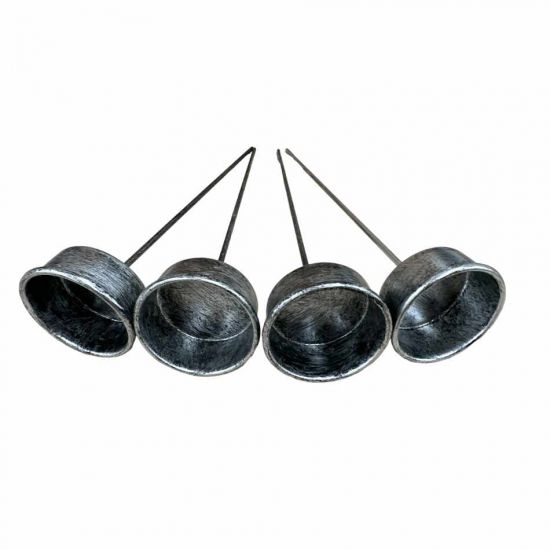 Ljushållare för värmeljus 4 st silver-svart i gruppen Pynt & dekorationer / Ljushållare / Ljushållare med spjut hos Kransmakaren.se (91128)