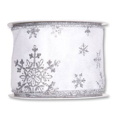 textilband med snöflingor 60 mm