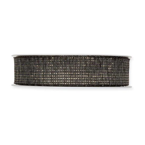Dekorband Svart/Guld 25 mm (20 meter) i gruppen Högtider / Jul / Julpynt / Band och snören / Julband hos Kransmakaren.se (9818-025-100-20)