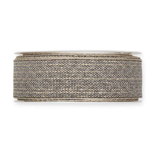 Dekorband Beige/Guld 25 mm (6 meter) i gruppen Krans & Floristtillbehör / Textilband & Snören / Dekorband / Cremefärgade band hos Kransmakaren.se (9818R-025-79-6)
