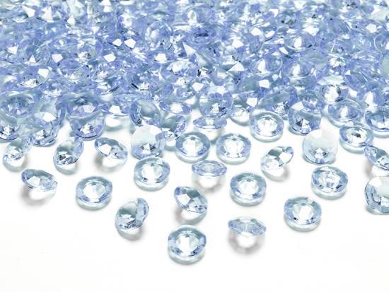 100 st himmelsblå diamanter, 12 mm/st