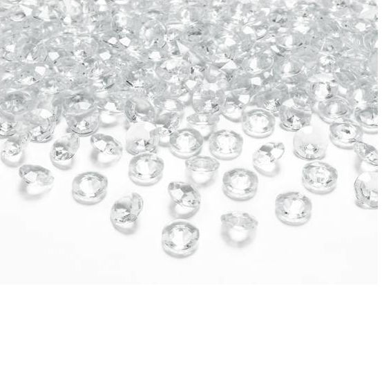 Klar/genomskinlig diamantkonfetti, 12 mm/st, 100 st i gruppen Bröllopstillbehör / Dukning / Festliga dekorationer hos Kransmakaren.se (ADC12-099)