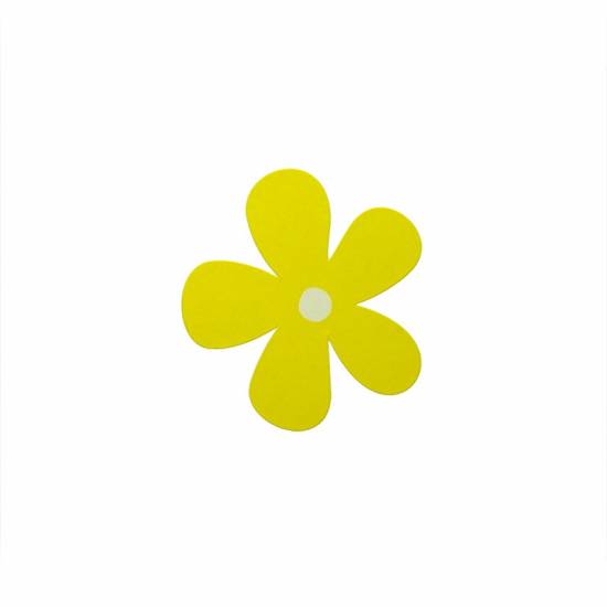 Självhäftande gul etikett blomformad