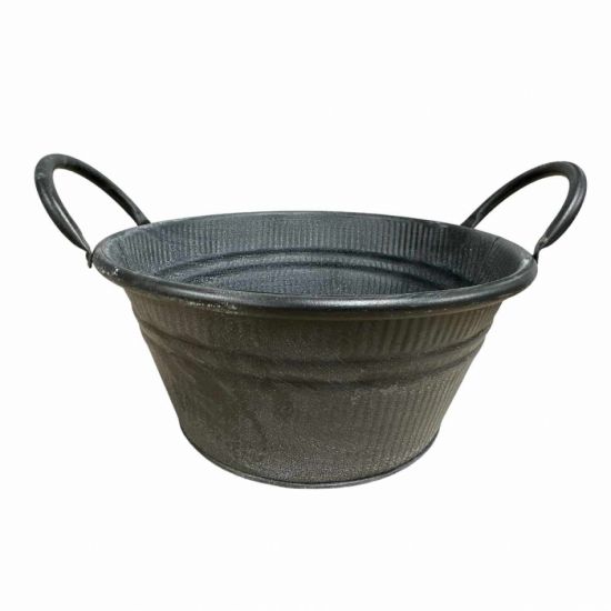 Kruka av plåt Svart, 23 cm i gruppen Inredning / Krukor & Kannor hos Kransmakaren.se (D-5791S)
