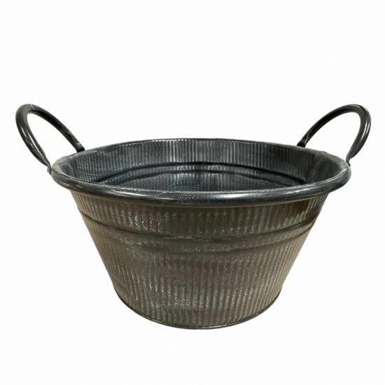Kruka av plåt Mörkgrå, 26 cm i gruppen Inredning / Krukor & Kannor hos Kransmakaren.se (D-5792S)