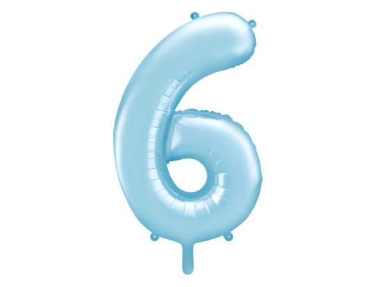 Nummerballong, siffran 6, Ljusblå, 86 cm. i gruppen Högtider / Födelsedag / Ballonger / Siffror hos Kransmakaren.se (FB1P-6-001J)