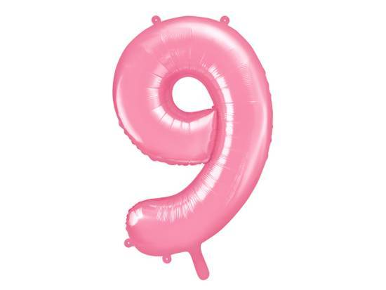 Nummerballong, siffran 9, Rosa, 86 cm. i gruppen Högtider / Födelsedag / Ballonger / Siffror hos Kransmakaren.se (FB1P-9-081)