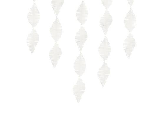 Girlang av crepe, Vit. Mixade längder. i gruppen REA / Black Week hos Kransmakaren.se (GLK1-008)