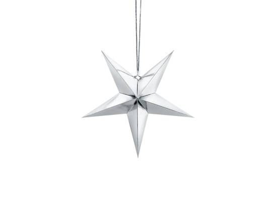 Pappstjärna, 30 cm, silverfärgad i gruppen Högtider / Jul / Julpynt / Advent hos Kransmakaren.se (GWP1-30-018M)