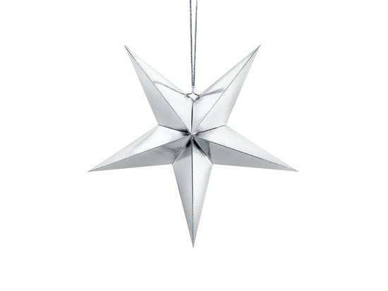 Pappstjärna, 45 cm, silverfärgad i gruppen Högtider / Jul / Julpynt / Advent hos Kransmakaren.se (GWP1-45-018M)