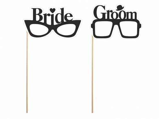Bride och Groom glasögon på pinne