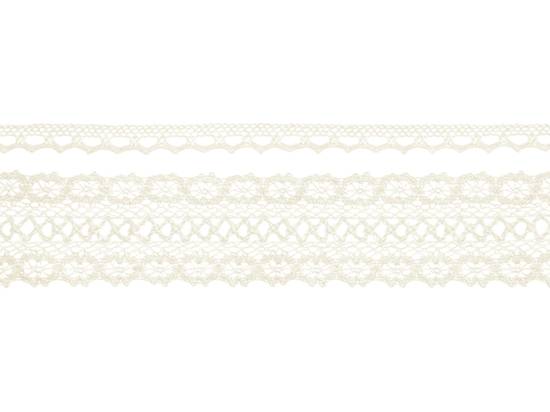 Spetsband, Creme. 2 olika sorter. 2 x 1.5 meter i gruppen Krans & Floristtillbehör / Textilband & Snören / Spetsband hos Kransmakaren.se (KORC-4-079)