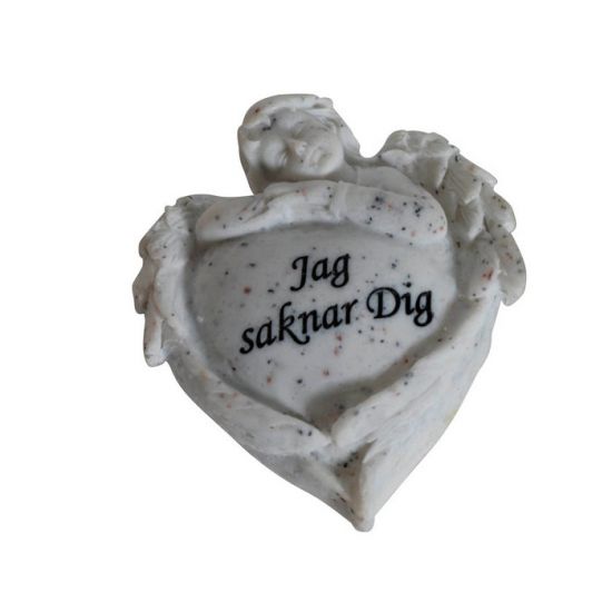 Gravdekoration Ängel - Jag saknar dig i gruppen Gravdekorationer / Gravsmyckning / Blommor / pynt hos Kransmakaren.se (P-5744-saknar)