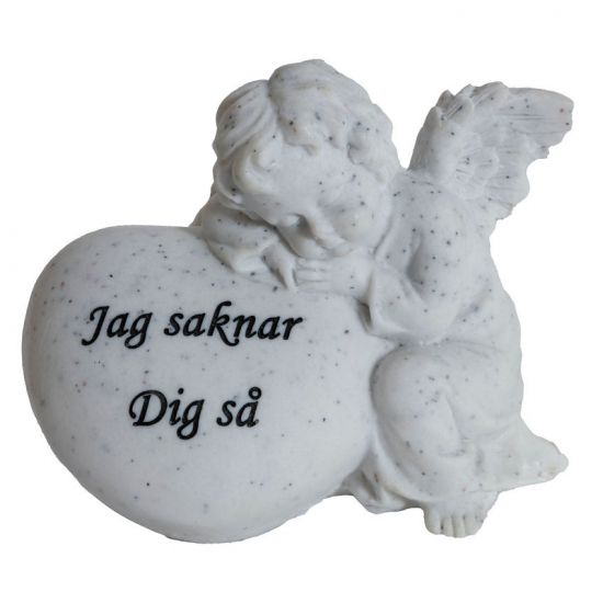 Gravdekoration Ängel - Jag saknar dig så i gruppen Gravdekorationer / Gravsmyckning / Blommor / pynt hos Kransmakaren.se (P-5746)