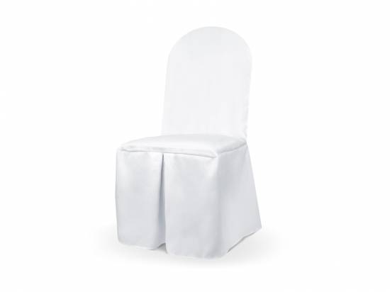 Överdrag i vitt tyg för stolar med rundad rygg