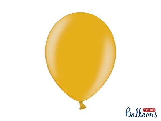 Ballonger, guldmetallic. (10 st) i gruppen Festtillbehör / Ballonger / Ovala Ballonger hos Kransmakaren.se (SB--M-019-10)